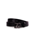 Cintura per bambino Dolce & Gabbana Kids nera con fibbia con logo EC0083 AI218 80999 DOLCE & GABBANA KIDS 