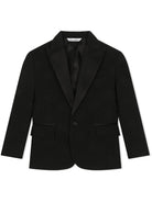 Blazer monopetto per bambino Dolce & Gabbana Kids nero con effetto jacquard L41J70 FJBAK N0000 DOLCE & GABBANA KIDS 