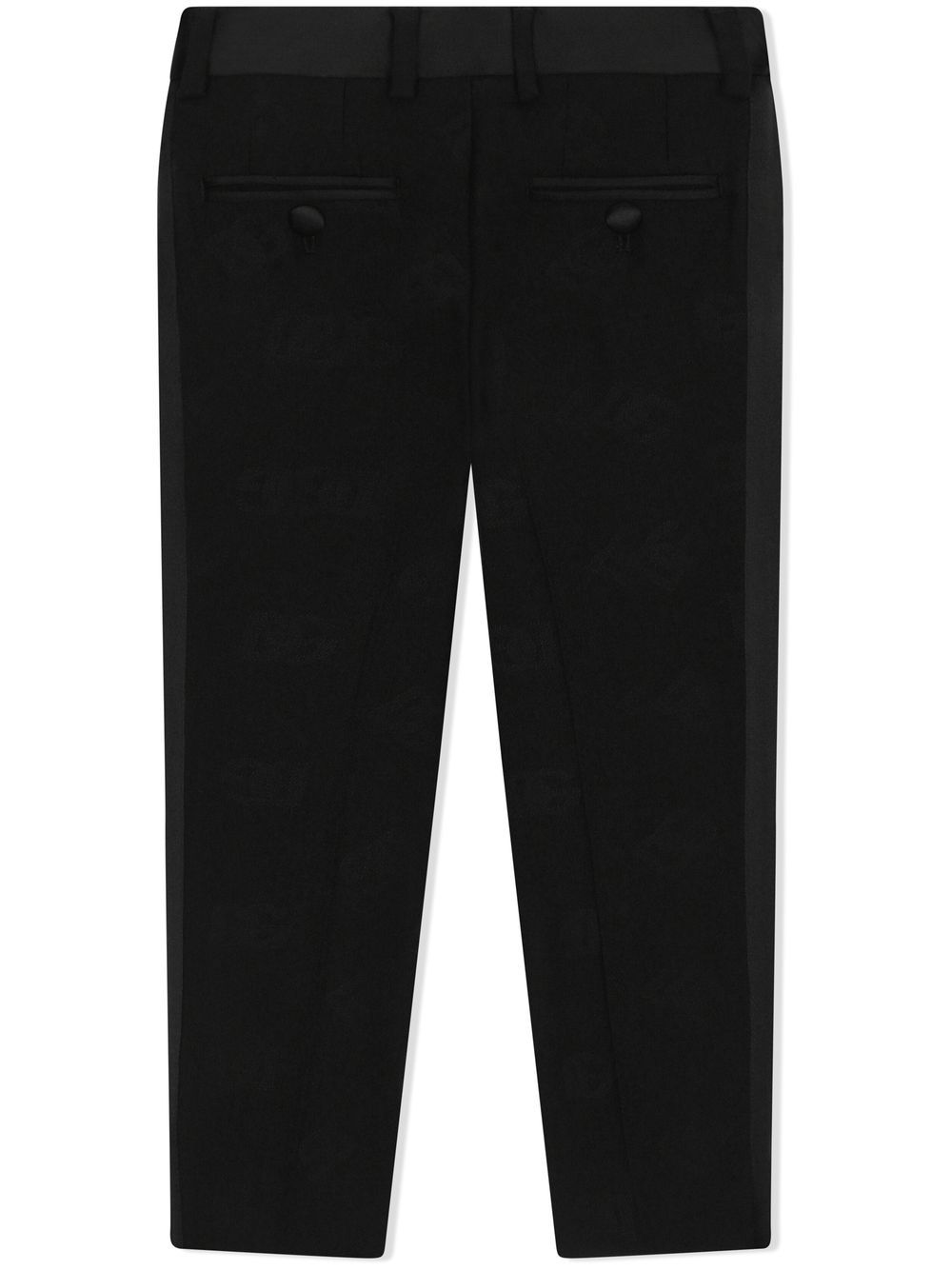 Pantaloni per bambino Dolce & Gabbana Kids nero con logo DG jacquard L44P04 FJBAK N0000 DOLCE & GABBANA KIDS 