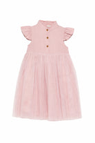 Abito Fleurance per bambina Donsje rosa con ruches 4062900 00197 DONSJE KIDS 