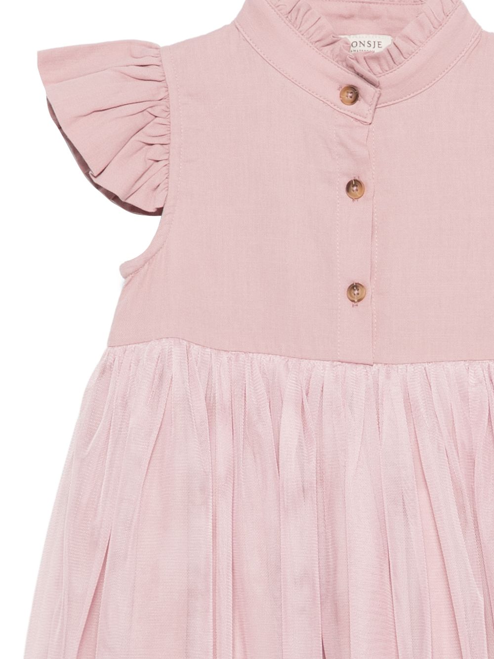 Abito Fleurance per bambina Donsje rosa con ruches 4062900 00197 DONSJE KIDS 