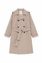 Giacca per bambina Douuod Kids beige con motivo a quadri DY2P10 B0097 108BG DOUUOD KIDS 