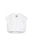 T-shirt per bambina Douuod Kids bianca con scollo a V DY4A12 J0371 100 DOUUOD KIDS 