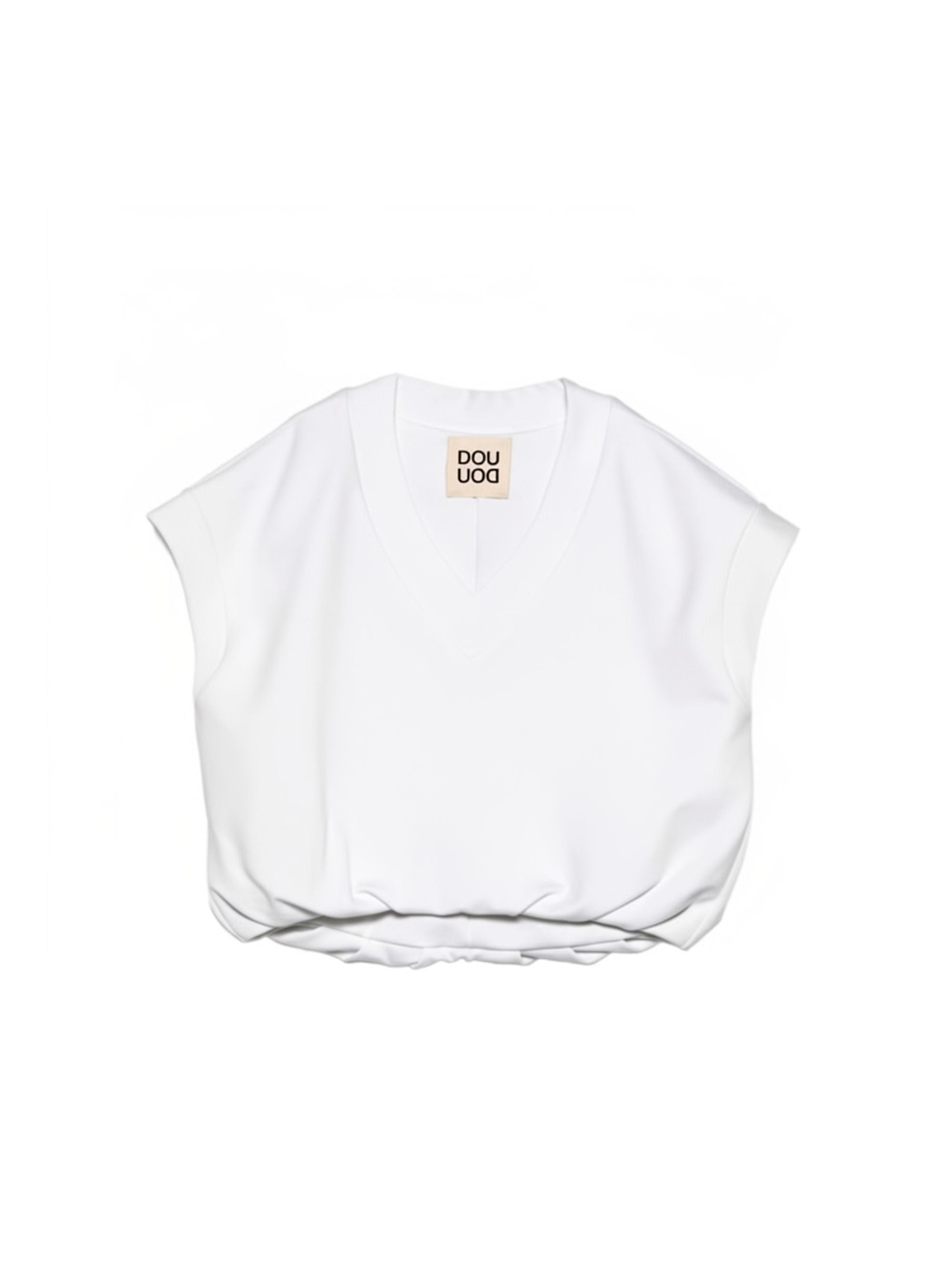 T-shirt per bambina Douuod Kids bianca con scollo a V DY4A12 J0371 100 DOUUOD KIDS 