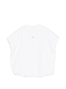 T-shirt per bambina Douuod Kids bianca con scollo a V DY4A12 J0371 100 DOUUOD KIDS 