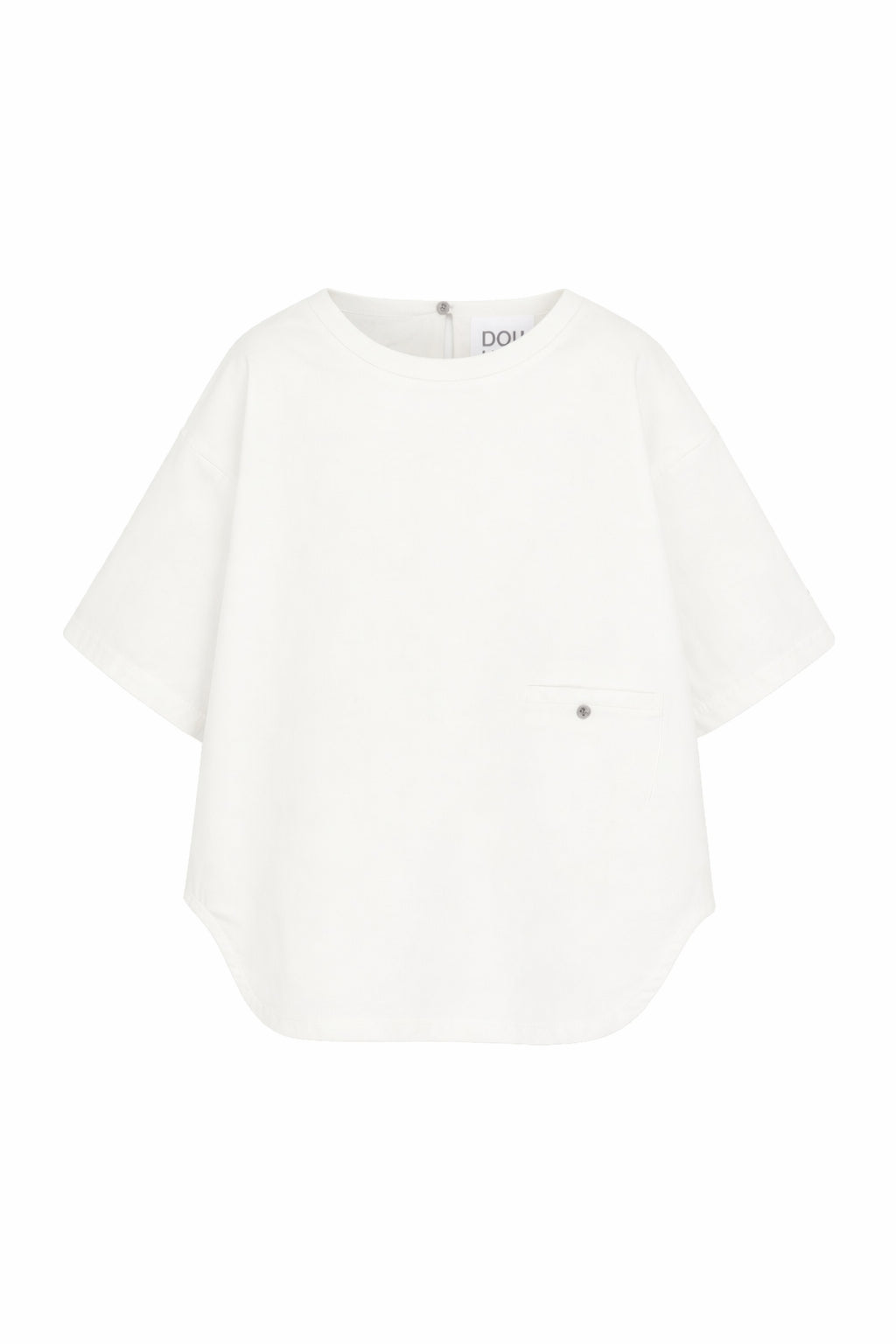 T-shirt per bambina Douuod Kids bianca con taschino sul petto DY5B01 P0589 101 DOUUOD KIDS 