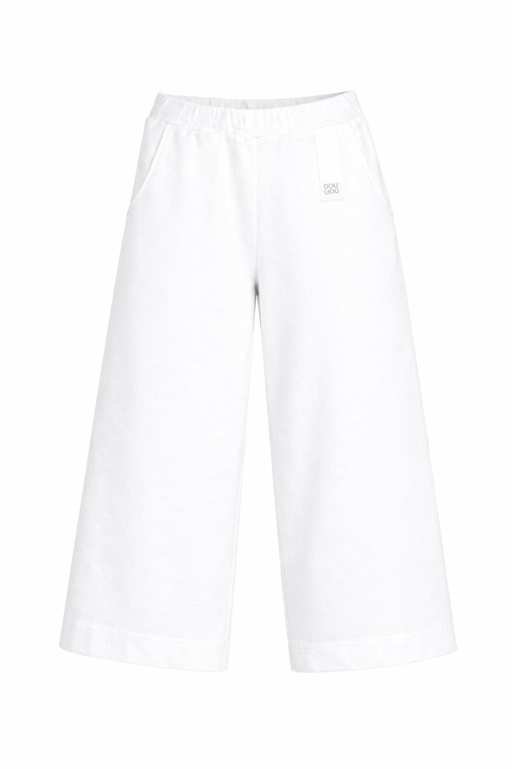 Pantaloni per bambina Douuod Kids bianchi con gamba larga DY6A80 J0371 100 DOUUOD KIDS 