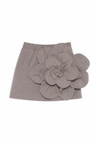 Gonna per bambina Douuod Kids grigia con applicazione a fiori DY7A71 P0589 907 DOUUOD KIDS 