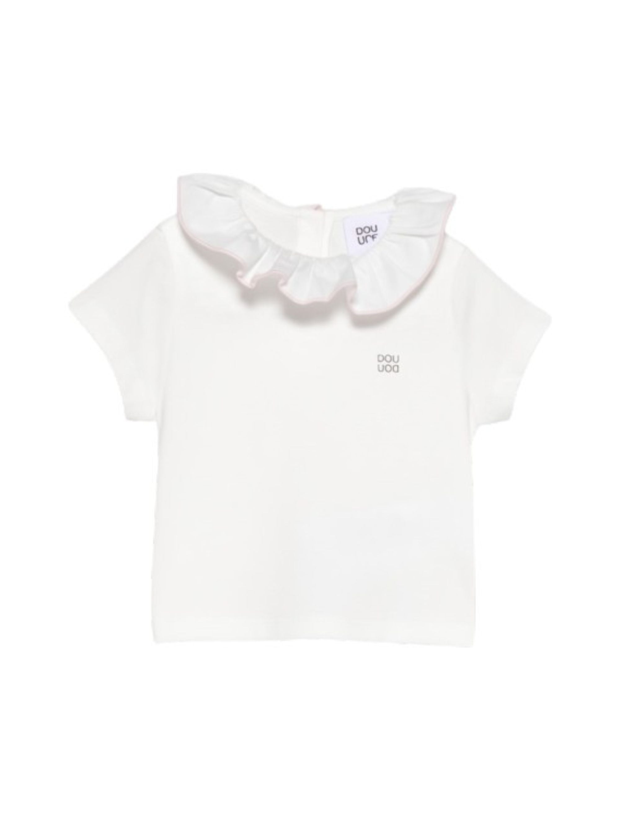 T-shirt per neonata Douuod Kids bianca con ruches DY8011 Z3708 101 DOUUOD KIDS 
