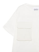T-shirt per bambino Douuod Kids bianca con tasche sul davanti DY8P41 Z3708 101 DOUUOD KIDS 