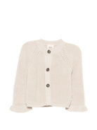 Cardigan per neonata Douuod Kids beige con orlo arricciato DY9000 X0011 870 DOUUOD KIDS 