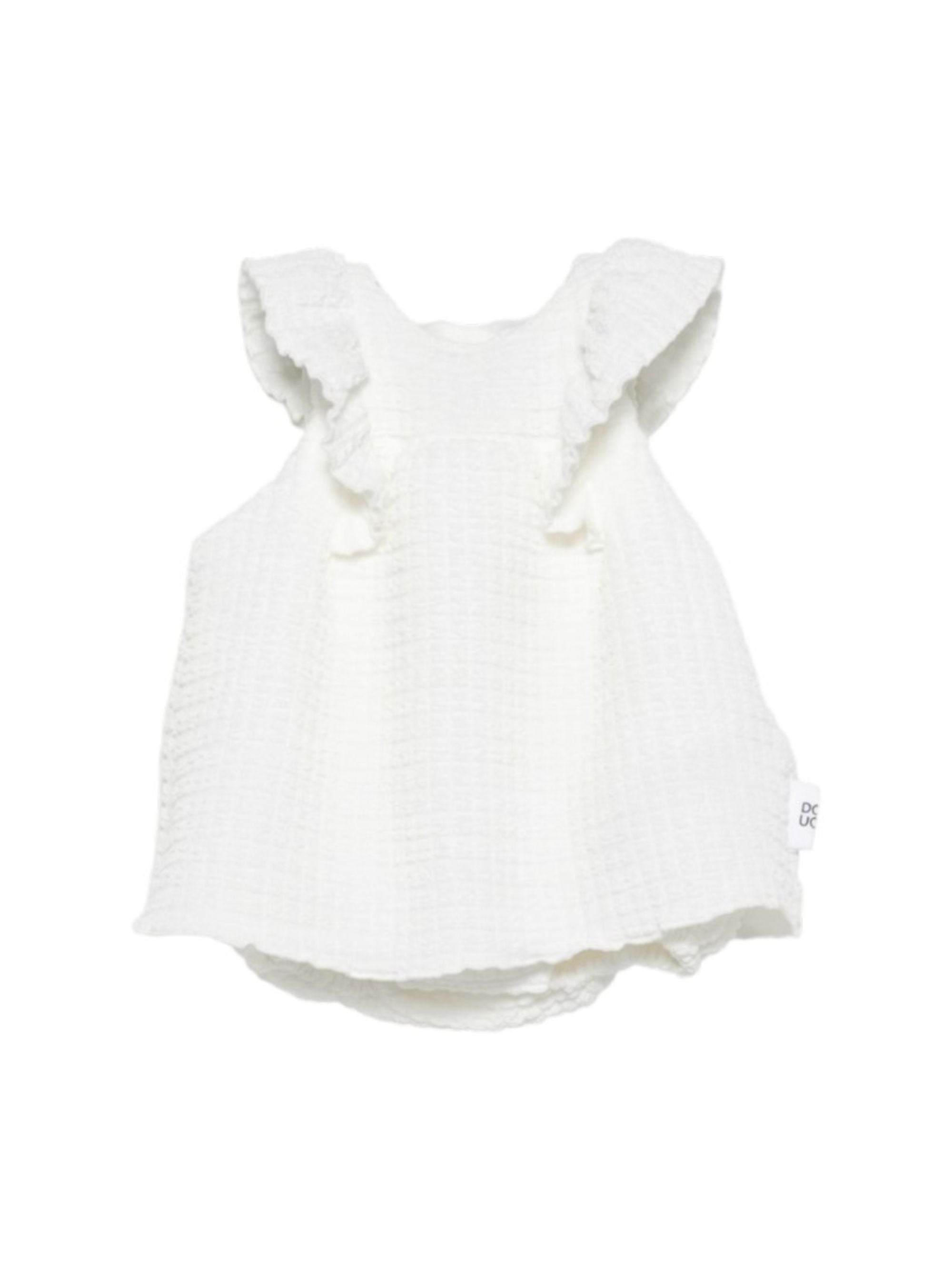 Abito per neonata Douuod Kids bianco con dettagli arricciati DYA012 U0267 100 DOUUOD KIDS 
