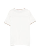 T-shirt per bambino Eleventy Kids bianca con bordi a contrasto EY8P31 Z3708 101BG ELEVENTY KIDS 