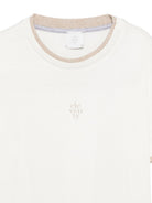T-shirt per bambino Eleventy Kids bianca con bordi a contrasto EY8P31 Z3708 101BG ELEVENTY KIDS 