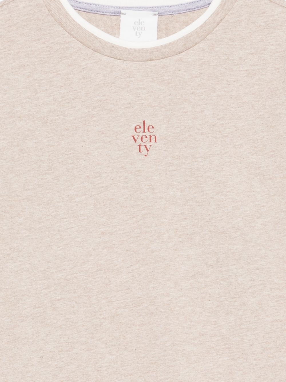 T-shirt per bambino Eleventy Kids beige con logo sul davanti EY8P31 Z3711 873AV ELEVENTY KIDS 