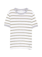 T-shirt per bambino Eleventy Kids bianca con motivo a righe EY8P61 J0551 100VE ELEVENTY KIDS 