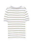 T-shirt per bambino Eleventy Kids bianca con motivo a righe EY8P61 J0551 100VE ELEVENTY KIDS 