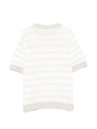T-shirt per bambino Eleventy Kids beige con design a righe EY9P21 Z3182 80A ELEVENTY KIDS 