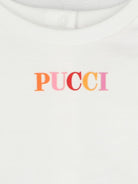 Abito per neonata Emilio Pucci Junior bianco con stampa iride PY1062 Z3672 100AR EMILIO PUCCI KIDS 