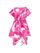 Abito per bambina Emilio Pucci Junior fucsia con stampa grafica all-over PY1A11 P0584 570BC EMILIO PUCCI KIDS 