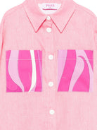 Giacca per bambina Emilio Pucci Junior rosa con taschino PY2A24 D0139 542 EMILIO PUCCI KIDS 