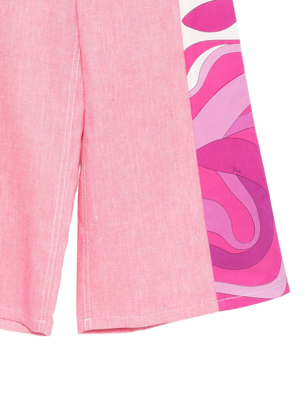 Pantaloni per bambina Emilio Pucci Junior rosa con stampa laterale PY6B30 D0139 542 EMILIO PUCCI KIDS 