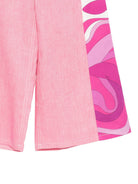 Pantaloni per bambina Emilio Pucci Junior rosa con stampa laterale PY6B30 D0139 542 EMILIO PUCCI KIDS 