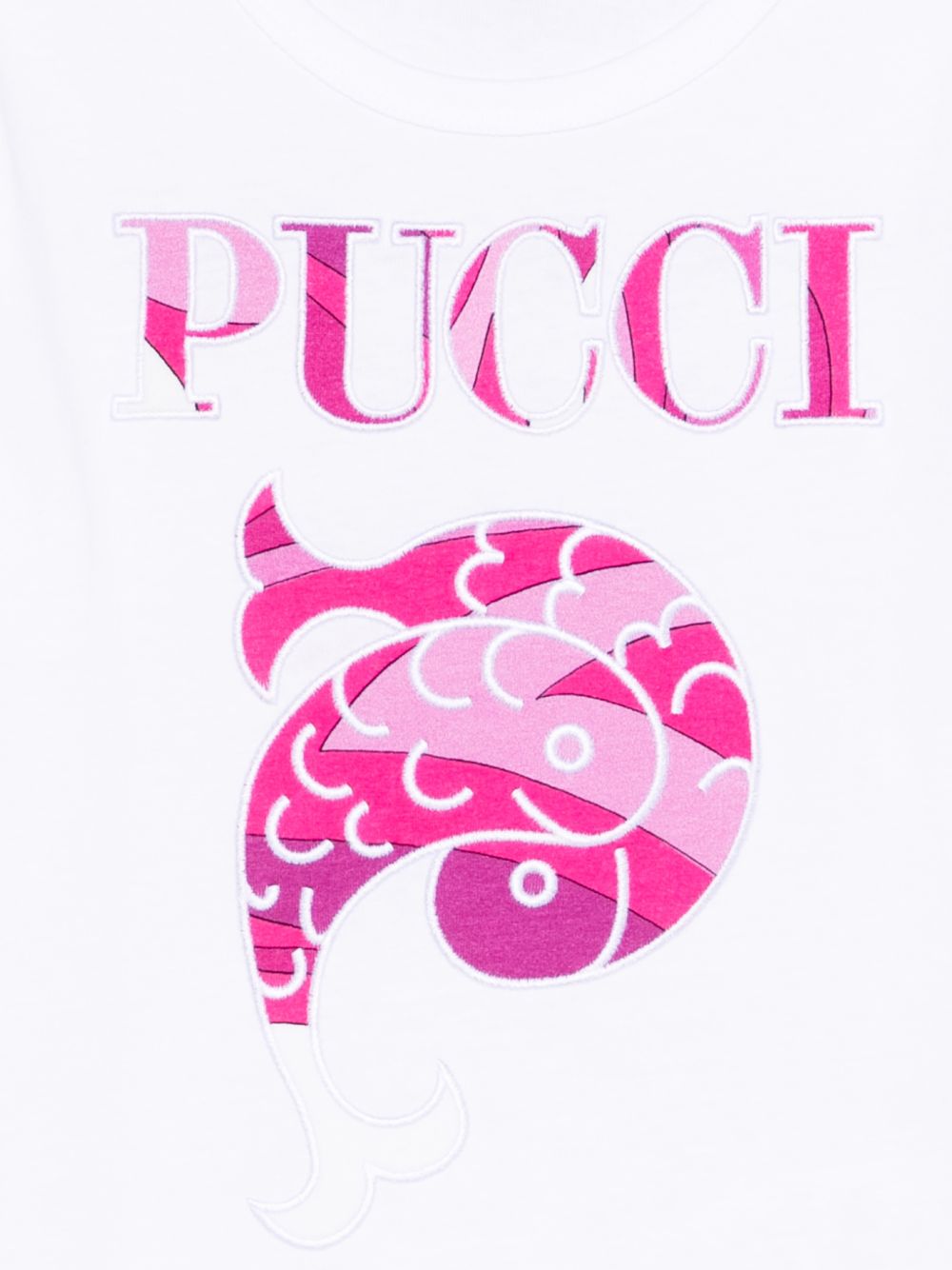T-shirt per bambina Emilio Pucci Junior bianca con stampa grafica PY8A01 Z3672 100FU EMILIO PUCCI KIDS 