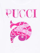 T-shirt per bambina Emilio Pucci Junior bianca con stampa grafica PY8A01 Z3672 100FU EMILIO PUCCI KIDS 