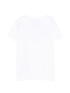 T-shirt per bambina Pucci Junior bianca con stampa logo sul davanti PY8B71 Z3672 100FU EMILIO PUCCI KIDS 