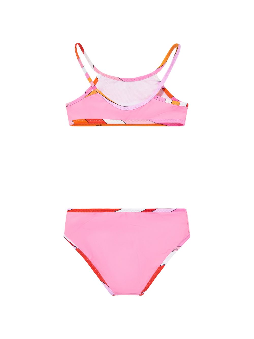 Costume per bambina Emilio Pucci Junior rosa con logo sul davanti PYCA39 Z0559 515 EMILIO PUCCI KIDS 