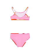 Costume per bambina Emilio Pucci Junior rosa con logo sul davanti PYCA39 Z0559 515 EMILIO PUCCI KIDS 