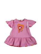 Abito per neonata Emilio Pucci Junior rosa con stampa grafica e ruches PY1041 Z3672 552AR EMILIO PUCCI KIDS 