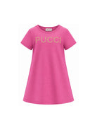 Abito per bambina Emilio Pucci Kids rosa con logo sul davanti PY1B71 Z3672 570 EMILIO PUCCI KIDS 