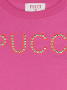 Abito per bambina Emilio Pucci Kids rosa con logo sul davanti PY1B71 Z3672 570 EMILIO PUCCI KIDS 