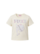 T-shirt per bambina Emilio Pucci Junior bianca con ricamo logo PY8A01 Z3672 102LI EMILIO PUCCI KIDS 