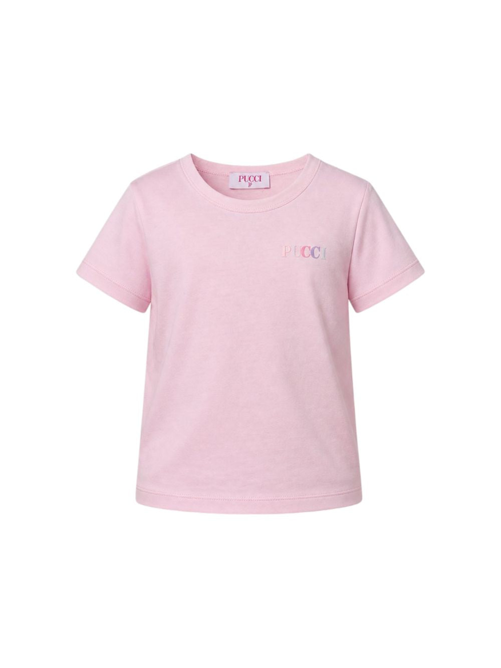 T-shirt per bambina Emilio Pucci Kids rosa con logo sul davanti PY8A81 Z3672 51E EMILIO PUCCI KIDS 