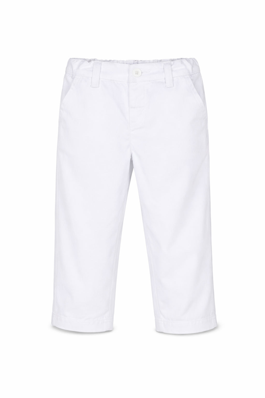 Pantaloni per neonato Emporio Armani Kids bianchi con placca logo 8NHP60 4N6YZ 0100 EMPORIO ARMANI KIDS 