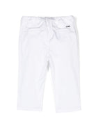 Pantaloni per neonato Emporio Armani Kids bianchi con placca logo 8NHP60 4N6YZ 0100 EMPORIO ARMANI KIDS 