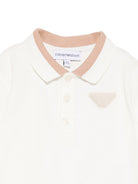 T-shirt per neonato Emporio Armani Kids beige con logo aquila sul davanti EB001322 AF16641 U0003 EMPORIO ARMANI KIDS 