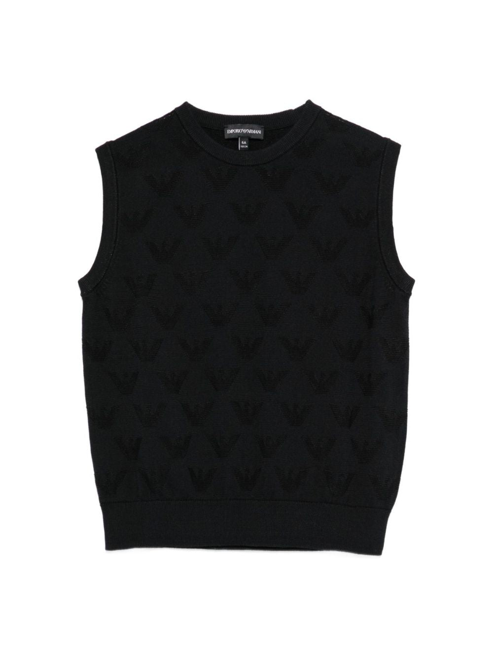 Gilet per bambino Emporio Armani Kids blu con orlo a coste EB001355 AF23415 UB118 EMPORIO ARMANI KIDS 