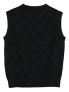 Gilet per bambino Emporio Armani Kids blu con orlo a coste EB001355 AF23415 UB118 EMPORIO ARMANI KIDS 