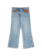 Jeans per bambina Ermanno Scervino Junior denim con applicazione fiori Z9G402 7015 062S ERMANNO SCERVINO KIDS 