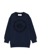 Felpa per bmabino Etro Kids blu navy con logo ricamato GY4P10 Z3183 617 ETRO KIDS 