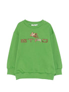 Felpa per bambino Etro Kids verde con applicazione Pegaso sul davanti GY4P50 Z3183 773 ETRO KIDS 