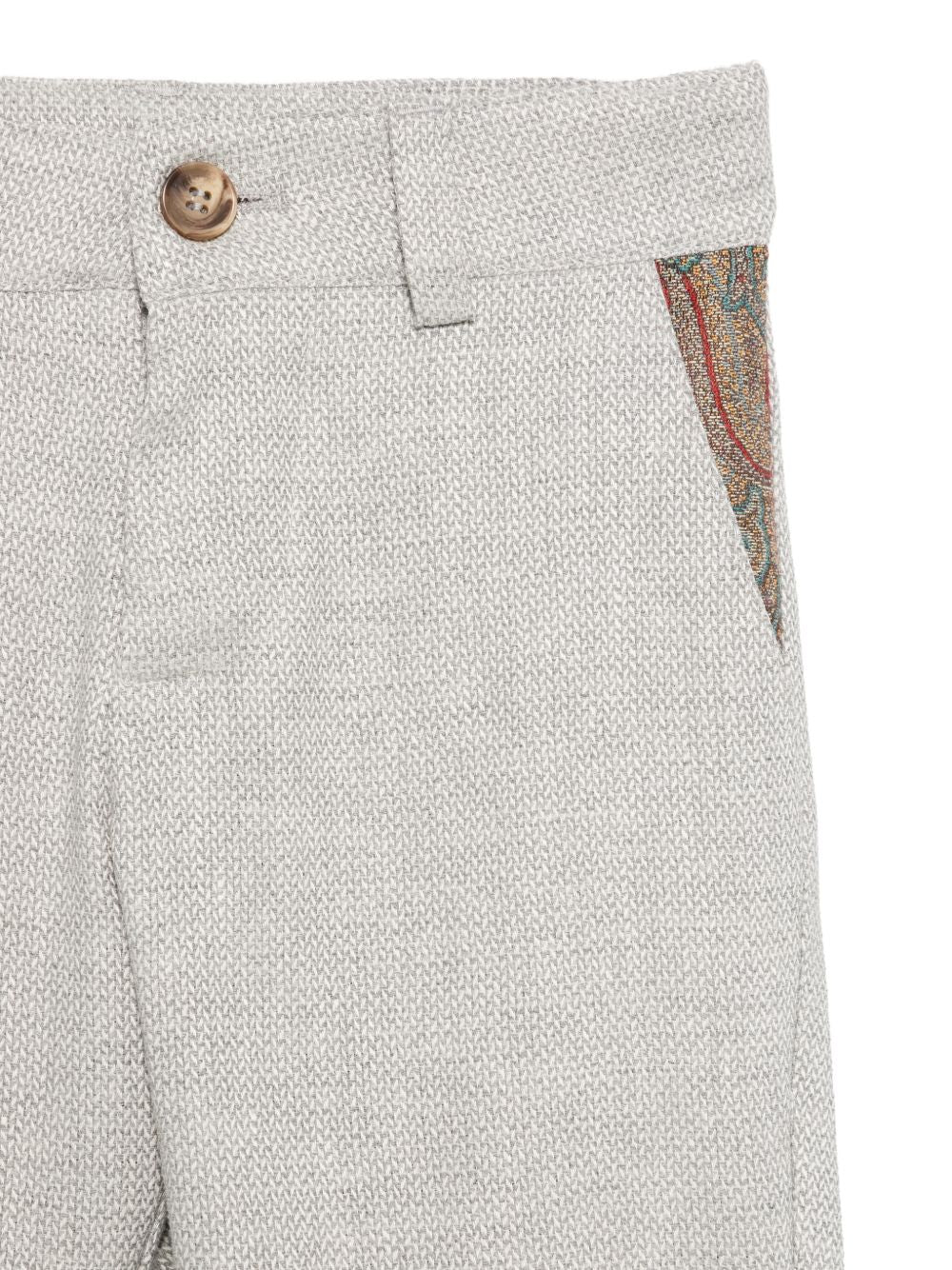 Pantaloni per bambino Etro Kids grigio con tasca con stampa paisley GY6P60 I0314 956 ETRO KIDS 
