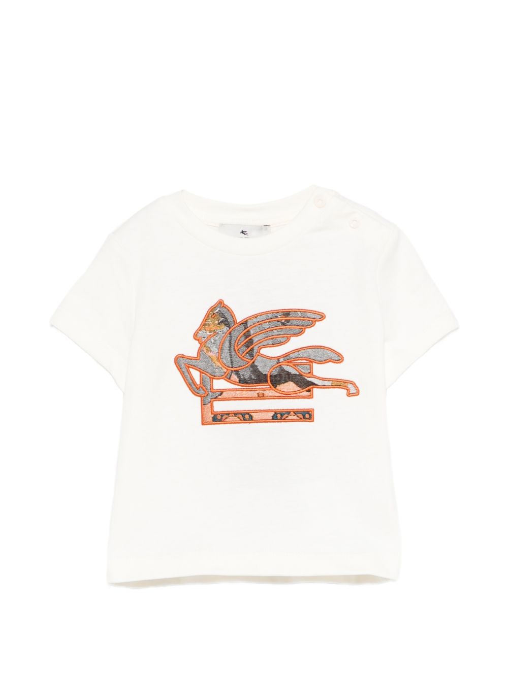 T-shirt per neonato Etro Kids beige con ricamo Pegaso sul davanti GY8531 Z3672 102 ETRO KIDS 