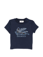 T-shirt per neonato Etro Kids blu con ricamo Pegaso GY8531 Z3672 617 ETRO KIDS 