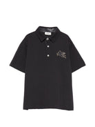 T-shirt per bambino Etro Kids nera con colletto stile polo GY8P01 Z0022 621 ETRO KIDS 