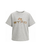 T-shirt per bambino Etro Kids grigio con dettaglio logo sul davanti GY8P71 Z3191 806 ETRO KIDS 